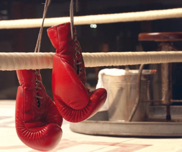 Kontrafaktisch. Boxhandschuhe im Ring