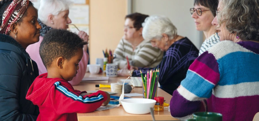Begegnung im senfkorn.-Laden in Gotha-West