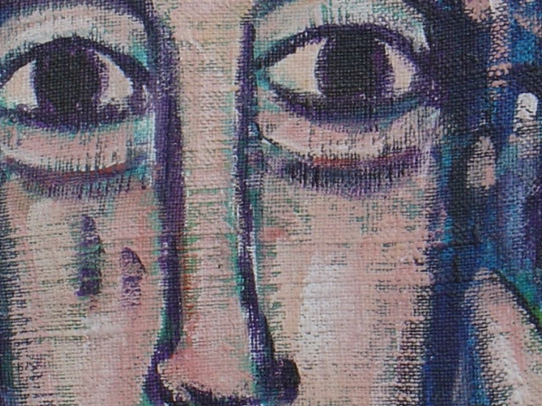 Jesus auf Leinwand gemalt.