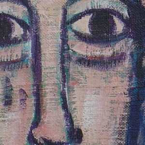 Jesus auf Leinwand gemalt.