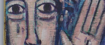 Jesus auf Leinwand gemalt.