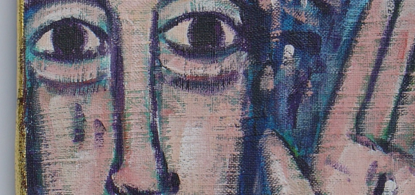 Jesus auf Leinwand gemalt.