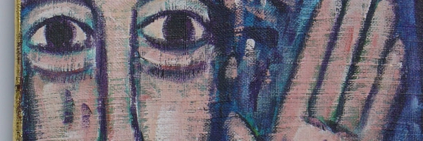 Jesus auf Leinwand gemalt.