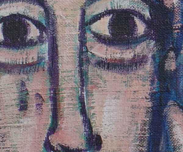 Jesus auf Leinwand gemalt.