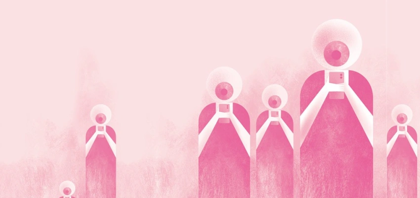 Stilierte Handynutzer - Illustration