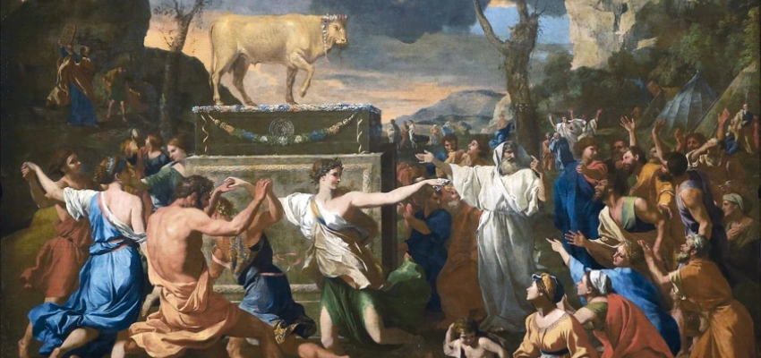 Nicolas Poussin, Die Anbetung des Goldenen Kalbes, 1633-34