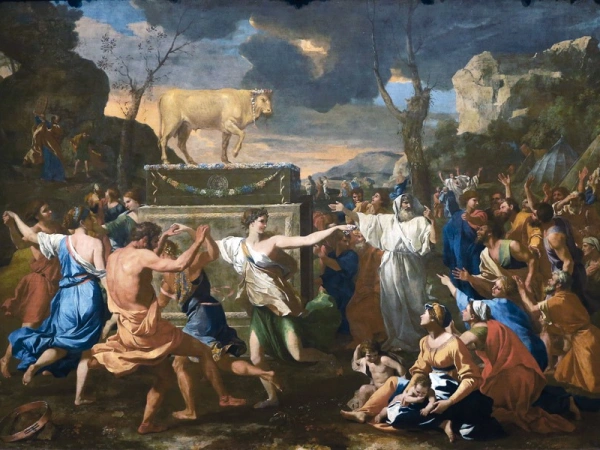 Nicolas Poussin, Die Anbetung des Goldenen Kalbes, 1633-34