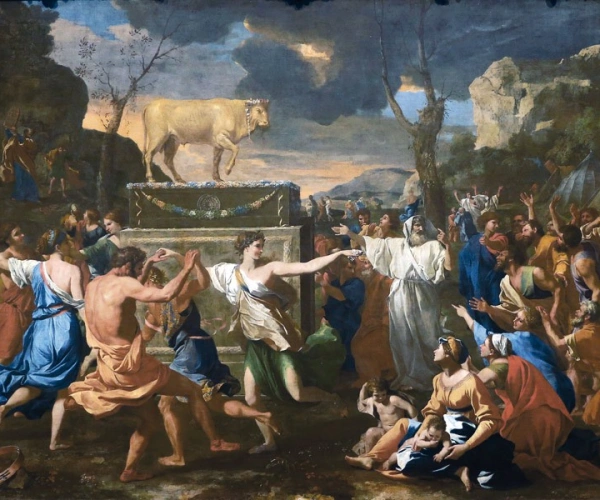 Nicolas Poussin, Die Anbetung des Goldenen Kalbes, 1633-34