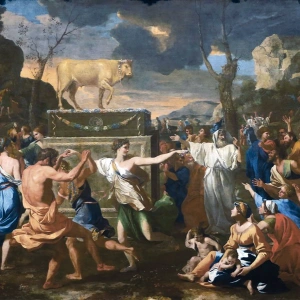 Nicolas Poussin, Die Anbetung des Goldenen Kalbes, 1633-34