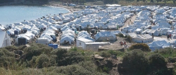 BIld von einem Flüchtlingscamp auf Lesbos