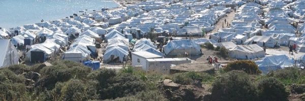 BIld von einem Flüchtlingscamp auf Lesbos