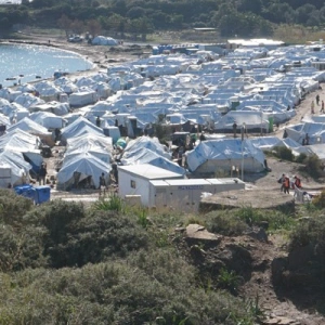 BIld von einem Flüchtlingscamp auf Lesbos