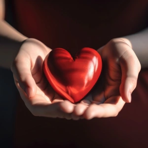 Brennt unser Herz? Emmaus liegt um die Ecke. Zu sehen ist ein Herz in ausgestreckten Händen.