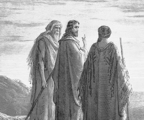 Jesus im Gespräch mit zwei Jüngern