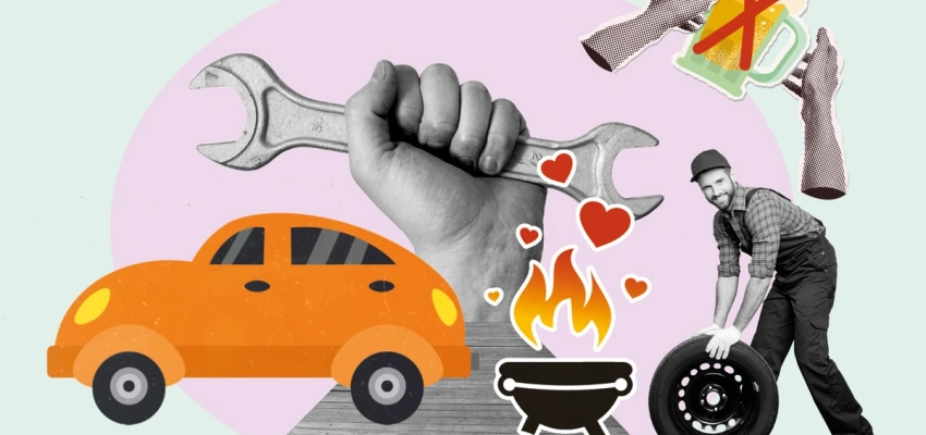 Männer an der Hebebühne