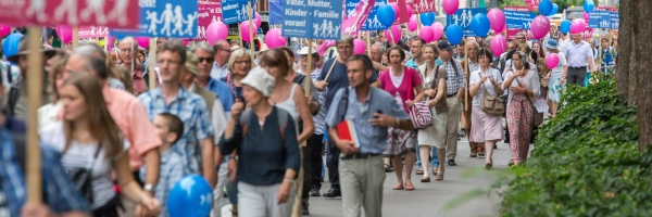 Mütter auf die Barrikaden. Warum ich bei der „Demo für Alle“ mitlaufe. Bild von der Demo.