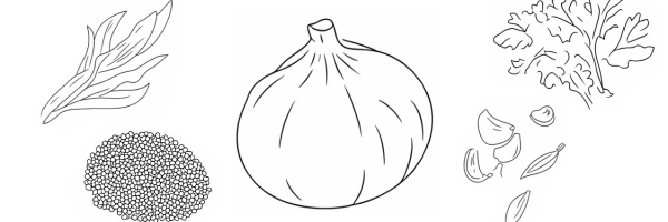 Verschiedene Gemüsesorten illustriert