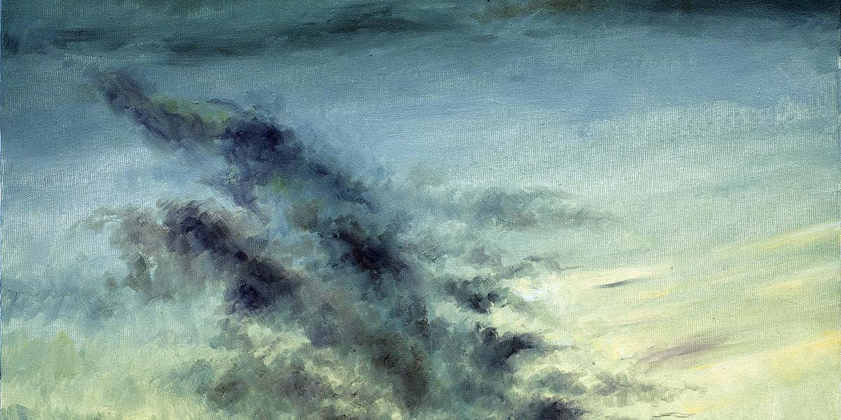 Malerei von Bruno Ritter©. Bewegter Himmel auf Leinwand.