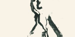 Zeichnung von Bruno Ritter©. Schwarze Spachtelkonturen deuten eine Frau an.
