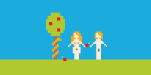 Pixelbild Adam und Eva